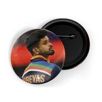 dhcrafts Pin Badges Multicolor Cricketer Shreyas Iyer D2 Glossy Finish Design Pack of 1 (58mm)