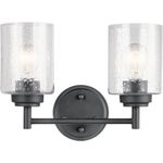 KICHLER 45885BK Winslow Vanity, 2-Light 150 Total Watts, Black