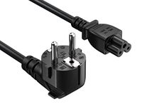 Cable Leader 6ft 18 AWG Right Angle European 3-Prong Notebook Power Cord CEE 7/7 to IEC320 C5