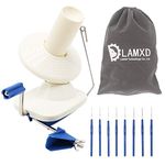 LAMXD Needlecraft Yarn Ball Winder Hand Operated,Capacity 4-Ounce,Blue,Portable Package,Easy to Set Up and Use,Sturdy with Metal Handle and Tabletop Clamp,Including 8 Sizes Crochet Hooks Set