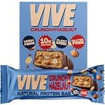 Vive Vegan Protein Bar, 100% Plant Based High Protein, Natural Sugar Chocolate Coated Snack - No Dairy & Gluten Free