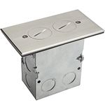 ENERLITES Screw Cap Cover Floor Box kit, 5” x 2.87” 1-Gang, 20A Tamper-Weather Resistant Duplex Receptacle Outlet, Watertight Gasket, Corrosive Resistant, UL Listed, 975506-SS, Stainless Steel