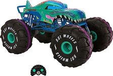 Hot Wheels Monster Trucks RC Toy, Large Remote-Control 1:6th Scale Mega-Wrex, All-Terrain Tires, 2ft+ Long