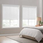 Eclipse 2in. Faux Wood Blinds, 23.5" W x 48" L in White - Cordless Window Blinds, Certified Safe for Children & Pets, Light Filtering, Wand Tilt and Smooth Easy Operation, Window Shades for Home