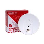 Firechief FBSD1 9V Battery 3 Years Warranty – Ceiling Mounted, Photoelectric Smoke Alarm with LED Indicator & Test/Silence Button Replaceable Home