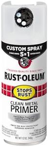 Rust-Oleum 384758 Custom Spray 5-in-1 Flat Clean Metal Primer Aerosol Spray, 12 oz., Clean Metal