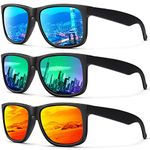 Mens Sunglasses Polarized, Vintage Sunglasses for Men Women UV Protection Mirrored Lens for Outdoor Fishing Driving (Ice Blue/Green/Orange)