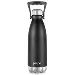 Go24 pexpo Echo Pro ISI Certified |2000ml Knight Black Water Bottle for Office| Vacuum Insulated Flask with Handle | Thermosteel | Home | Office | Kitchen | Men, Women|