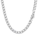 PROSTEEL Mens Cuban Chain Necklace, Curb Link Chains Silver/Gold Plated, 4mm/6mm/9mm/13mm Width, 18"-30" Inches, Hip Hop Jewellery -Send Gift Box