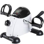 Under Desk Bike Pedal Exerciser - TABEKE Mini Exercise Bike for Arm/Leg Exercise, Mini Exercise Peddler with LCD Display (White)