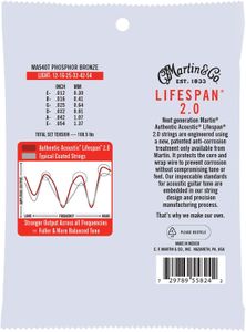 Martin MA540T Phosphor Bronze Acoustic Guitar Strings, 12-54