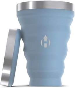 HYDAWAY Collapsible Pint - 16 oz, Silicone & Steel Rim I Collapsible Cup for Beer, Water & Soda, Portable Drinking Cup for Party, Camping, Backpacking & Hiking, Folding Travel Cups Collapse to 1-inch