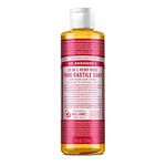 Dr Bronner's Rose Pure Castole Liquid Soap, Made with Organic Oils, Used for Face, Body, Hair, Laundry, Pets and Dishes, Certified Fair Trade & Vegan Friendly, 237ml Recycled Bottle