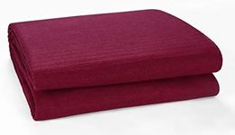 EHC Classic Rib Cotton Throw, Sofa Bed Throw Bedspread - 150cm x 200cm (60" x 80") Fits most 2 seater Sofas Settee Arm Chair & Single Bed Throw, Wine