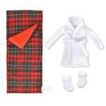 E-TING Santa Clothing Bathrobe Christmas Accessories for elf Doll (White Bathrobe with Sleeping Bag)