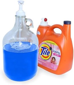 Skywin Gallon Pump Dispenser - Glass Laundry Detergent Dispenser for Laundry Room good as Laundry Detergent Dispenser Glass Jar , Fabric Softener Dispenser, Liquid Laundry Soap Dispenser (1Gal, White)
