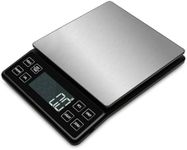 Food Kitchen Scale NEXT-SHINE Rechargeable Digital Scale with LCD Backlit Display and Protective Tray, 5kg x 0.1 for Baking Cooking Meal Prep Parcel, Large Stainless Steel Weighing Platform