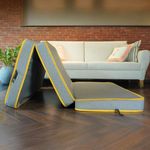 SleepyCat Tri-Fold Foldable Mattress for Floor & Travel | Lightweight, Portable & Compact Sleeping Bed | Ideal for Single & Double Use | Easy Storage & Comfort Support (Double, 72x48x4 Inches)