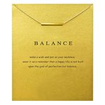 Gold Bar Necklace Gift for Women Best Friends Girls Friendship Necklaces Balance Pendant Necklace for Women Friend Gifts with Message Card