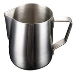 THW® Stainless Steel Milk Frothing Latte Pourer Cappuccino Coffee Jug, 1 Litre