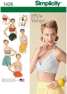 Simplicity 1426 Women's Vintage Fashion 1950's Bra Sewing Pattern, Sizes 14-22