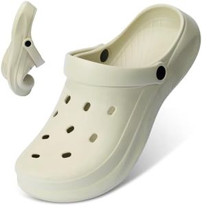 Liromna Unisex Garden Clogs Breathable Quick Drying Garden Shoes with Arch Support Men Garden Clogs Women Beach Footwear Fashions Anti-Slip Garden Clog,Khaki,43