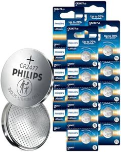 PHILIPS CR2477 3V Lithium Battery (20 Pack),10 Year Shelf Life,Leak-Proof,CR 2477 Batteries for Sensors, Industrial Use, Fitness Trackers, Monitors, Medical Devices