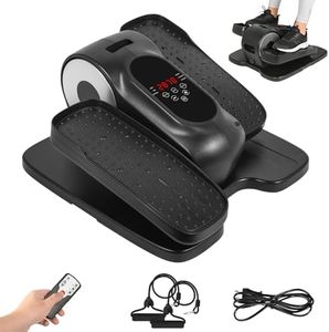 EVOLAND Mini Ellipsentrainer Elektrisch mit Fernbedienung, LCD Display, Spannseile, 12 Geschwindigkeit Untertisch Elektrischer Crosstrainer, Leiser Tragbar Pedaltrainer für Senioren Zuhause