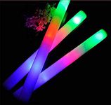 100 Pack of 18 Inch Multi Color Flashing Glow LED Foam Sticks, Wands, Batons, Strobes - 3 Modes Multi-Color - Party Flashing Light DJ Wands, Concerts, Festivals, Birthdays, Party Supplies, Weddings, Events, Promotions