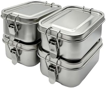 4PCS Stainless Steel Bento Box with Lock 550ML Reusable Metal Lunch Container for Adults,Leak Proof Portable Snack Container,Easy to Clean | Snack Box Container,Leakproof Snack Container