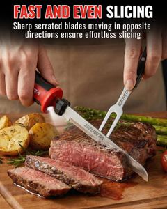 EZUVITA 8V Cordless Electric Knife – Rechargeable Kitchen Cutter