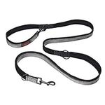 HALTI Double-Ended Lead For Dogs, Size Large, Black, 2m, Best Premium Puppy & Dog Leash, Neoprene-Padded, Easy to Use, Reflective, Adjustable Lengths, Ideal Dog Lead for Hands Free Running & Training