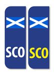 Pack of 2 SCO Scotland Flag Car Registration Number Plate Self Adhesive Vinyl Stickers for Vehicles