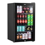 Baridi 85L Under Counter Drinks/Beer & Wine Cooler Fridge with Light, Black - DH13