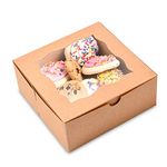 BIG BOX 20 PIECE 4 BROWNIE HOLDER size 6x6x2.5 Brown Bakery Boxes with open Window for Pie and Cookies Boxes Small Natural Craft Paper Box 6x6x2.5inch