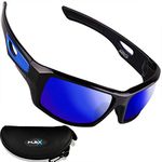 FLEX RIG– Men’s Polarized Sunglasses, Ultra Tough & Lightweight TR90 Frame with anti glare mirror blue lenses. Fashionable Sports Sunglasses for biking skiing softball driving fishing cycling golf