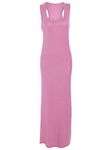 New Women Ladies Jersey Long Summer Vest Racer Muscle Back Maxi Dresses Plus Size 8-26 Baby Pink