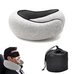 KYK SHOW Flyhugz Neck Pillow，Wander Plus Travel Neck Pillow，Memory Foam Airplane Travel Neck Pillow，Flyhugz Travel Neck Pillow.（Light Gray）