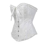 Hengzhifeng Women Corsets Bustiers Boned Embroidered Top Plus Size (X-Small,White)