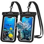 UNBREAKcable Waterproof Phone Pouch 2 Pack - IPX8 Waterproof Phone Case Dry Bag for iPhone 14 Pro 13 13 Pro Max 12 11 XR XS SE, Samsung S23 S23+ S22 S22+ S21 FE S10+, Huawei,Up to 7.0 inch- Black