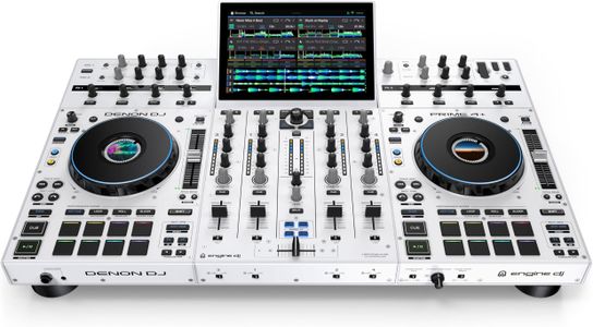 Denon DJ PRIME 4+ White DJ Controller – 4-Deck Standalone Mixer