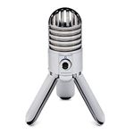 Samson Meteor Mic - Portable USB Studio Quality Condenser Microphone - High Performance, General Purpose/Podcast/Gaming/Music Recording Microphone, 16-bit, 44.1/48kHz resolution, Silver Chrome