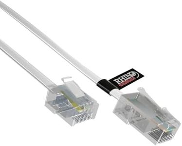 rhinocables RJ11 to RJ45 High-Speed Ethernet Patch Network Cable Lead — Ideal for ADSL, Modem, Data, Telephone, Media (10m, White)