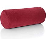 Red Round Cervical Roll Cylinder Bolster Pillow with Removable Washable Cover, Ergonomically Designed for Head, Neck, Back, and Legs || Ideal for Spine and Neck Support During Sleep, Red