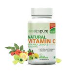 Alpspure Nutra Natural Vitamin C (60 Veg Tablets) with 1000 mg Amla, Lemon & Rose Hips Extracts | Immunity Booster & Antioxidant | Promotes Healthy & Glowing Skin | For Men & Women