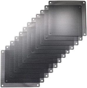 ThreeBulls 12 Pcs 120mm PVC Black PC Cooler Fan Dust Filter Dustproof Case Cover Computer Mesh