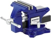 WORKPRO Bench Vise, 4-1/2" Vice for Workbench, Utility Combination Pipe Home Vise, Swivel Base Bench for Woodworking