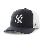 '47 MLB Trucker Snapback Adjustable Hat, Adult One Size Fits All, New York Yankees Navy Blue, One Size