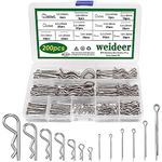 weideer 13 Sizes Cotter Pin Assortment Kit - 304 Stainless Steel Hairpin Cotter Pins & R Clips Cotter Pin Set Split Pin Fastener Clips