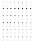 BodyBonita 48Pcs 16G Plastic Labret Lip Rings Stud Diamond Medusa Monroe Piercing Jewelry Clear Flexible Labret Retainers Forward Helix Tragus Earring Studs for Women Men 2.5mm